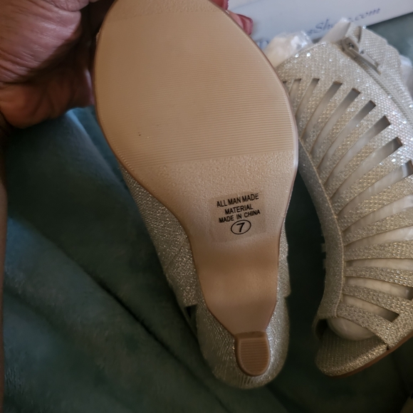 Delicious Metallic Silver Strappy Heels - Picture 7 of 10